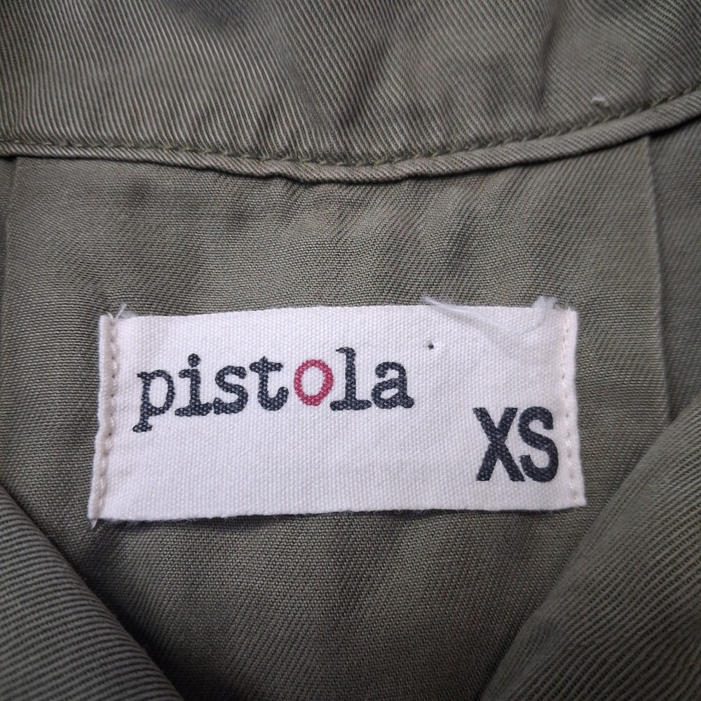 Pistola Olive Green Tencel Utility Jacket Womens XS P5001CD Button Front Cargo - Picture 8 of 13